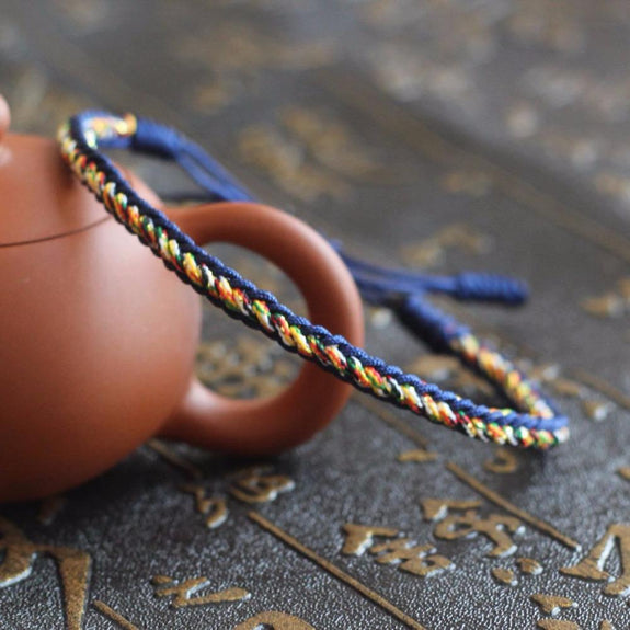 Tibetan Buddhist Braided Lucky Knot Bracelet Natural Beads Handmade Gift  Good US | eBay